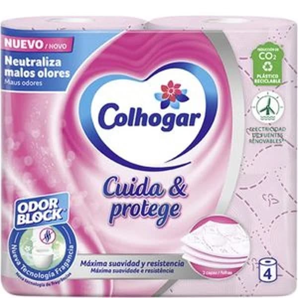 Papel higiénico rosa 4 rollos - 1 ud - Imagen del producto en Findit