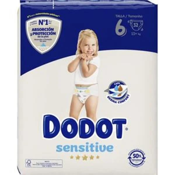 Pañales sensitive talla 6 (13+ kg), 32 unidades - 1 ud - Imagen del producto en Findit