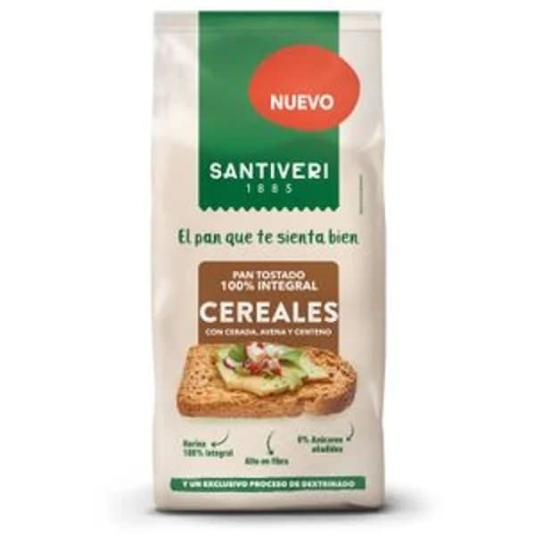 Pan tostado 100% integral con cereales 200 g - 0.2 kg - Imagen del producto en Findit