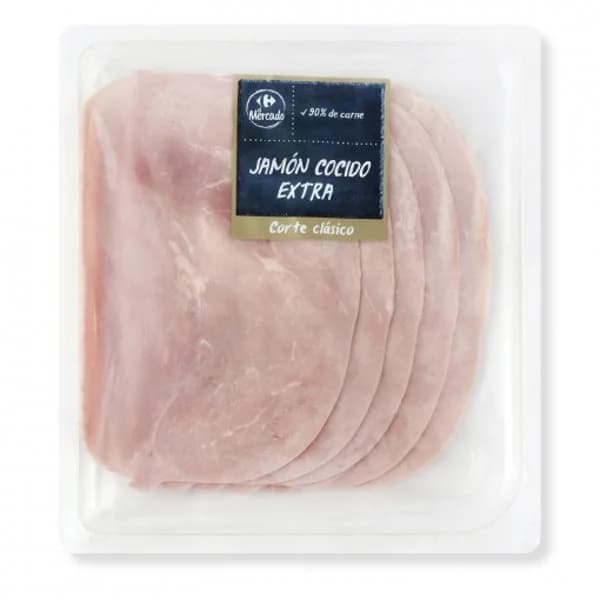 Jamón cocido extra en lonchas Carrefour El Mercado 180 g - 0.18 kg - Imagen del producto en Findit