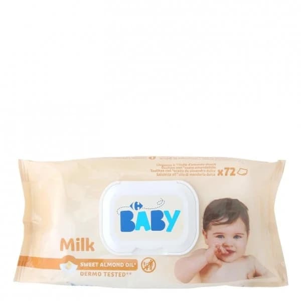 Toallitas Carrefour Baby Milky x72 - 68.5 ud - Imagen del producto en Findit