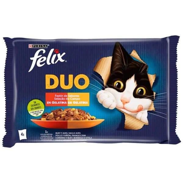 Comida Húmeda Gato Félix Doble Sabor 4 x 85G - 0.24 kg - Imagen del producto en Findit
