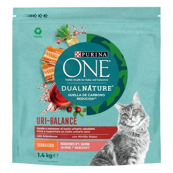 Comida Seca Gato One Dualnature Salmón 1,4KG - 1.4 kg - Imagen del producto en Findit