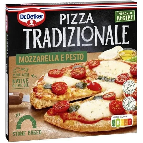 Pizza tradizionale mozzarella e pesto DR OETKER, caja 370 g - 0.37 kg - Imagen del producto en Findit
