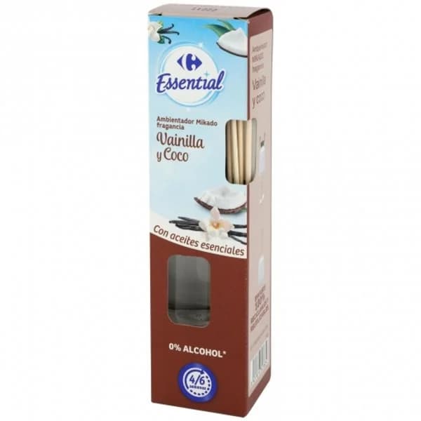 Ambientador mikado fragancia vainilla y coco Carrefour Essential 1 ud. - 0.05 l - Imagen del producto en Findit