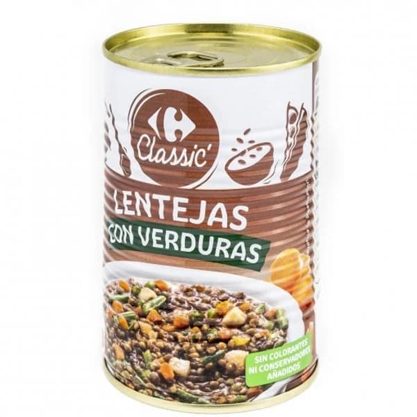 Lentejas con verduras Classic Carrefour 430 g. - 0.43 kg - Imagen del producto en Findit