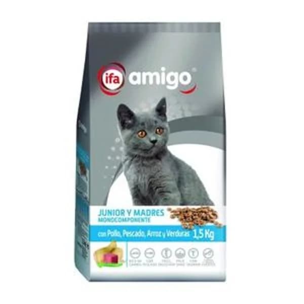 Pienso gato junior pollo,arroz,vegetales 1,5 kg - 1 ud - Imagen del producto en Findit