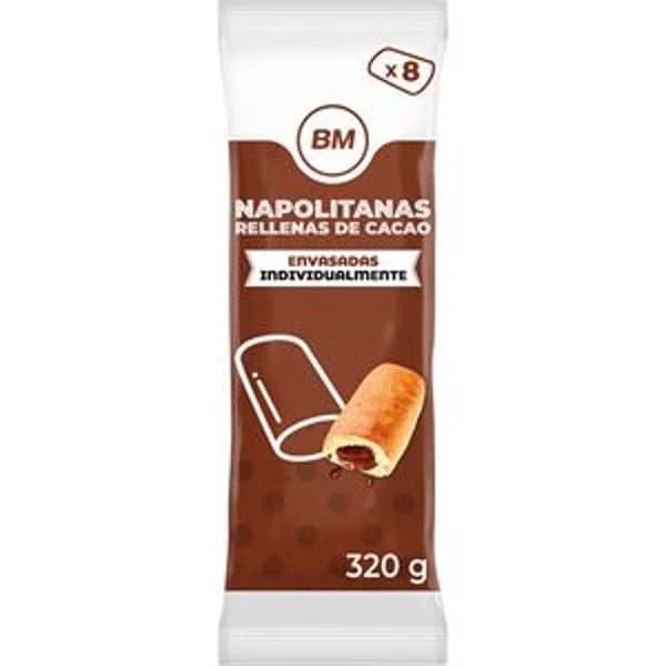 Napolitana rellena de cacao 8 unidades 320 g - 0.32 kg - Imagen del producto en Findit