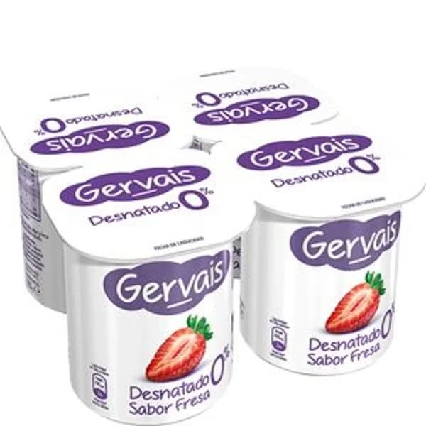Yogur desnatado sabor fresa 4x120 g - 0.48 kg - Imagen del producto en Findit