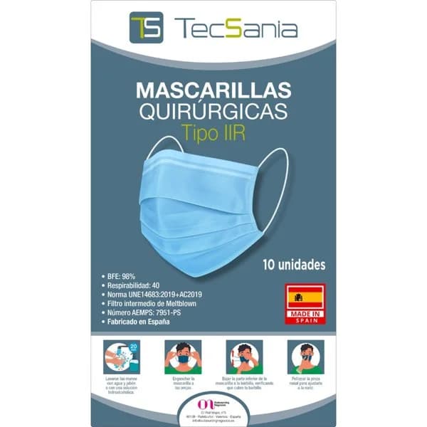 Mascarilla Quirúrgica - 10 ud - Imagen del producto en Findit