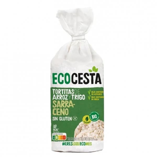 Tortitas de arroz y trigo sarraceno ecológicas EcoCesta sin gluten 100 g. - 0.11 kg - Imagen del producto en Findit