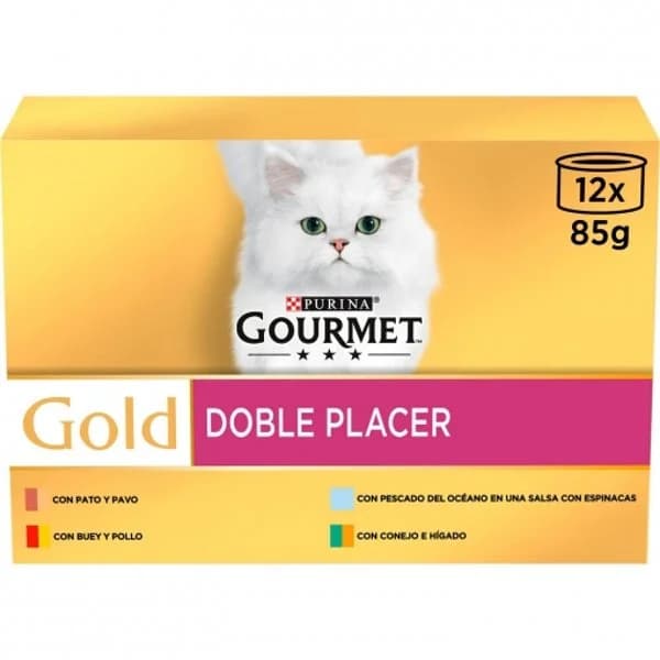 Comida húmeda surtido de carnes para gato adulto Purina Gourmet Gold Doble Placer 12x85 g - 1.02 kg - Imagen del producto en Findit