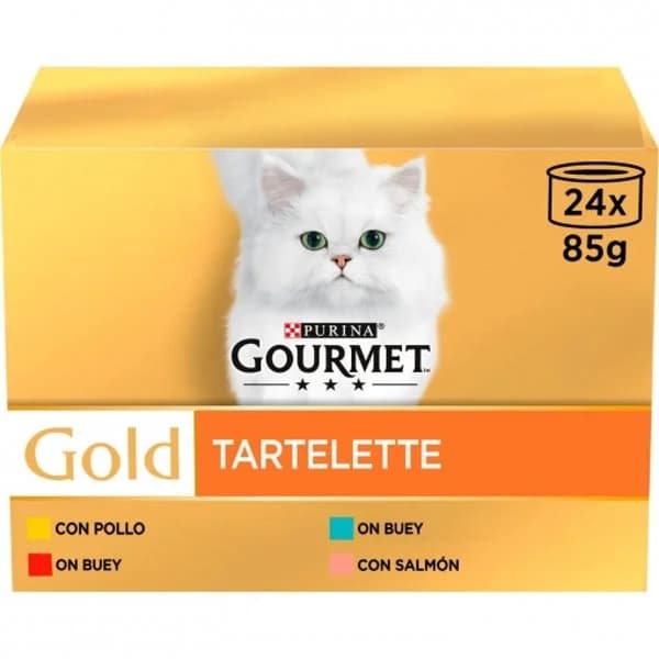 Comida húmeda tartelette surtido para gatos adulto Purina Gourmet Gold 24x85 g. - 2.04 kg - Imagen del producto en Findit