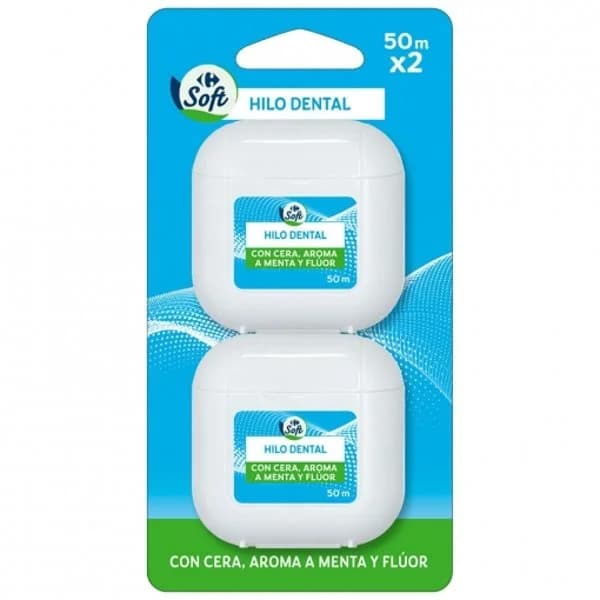 Hilo dental Carrefour Soft pack de 2 unidades de 50 m. - 90 m - Imagen del producto en Findit