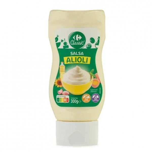 Salsa alioli Carrefour Classic sin gluten y sin lactosa 300 g. - 0.3 kg - Imagen del producto en Findit