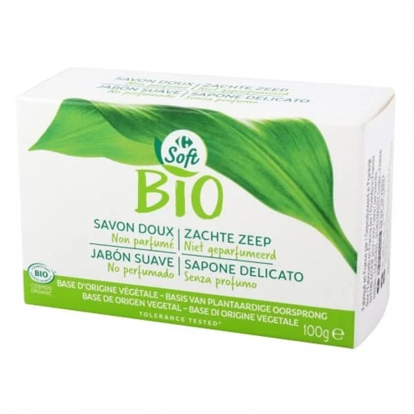 Jabón de manos en pastilla suave no perfumado ecológico Carrefour 100 g. - 0.1 kg - Imagen del producto en Findit