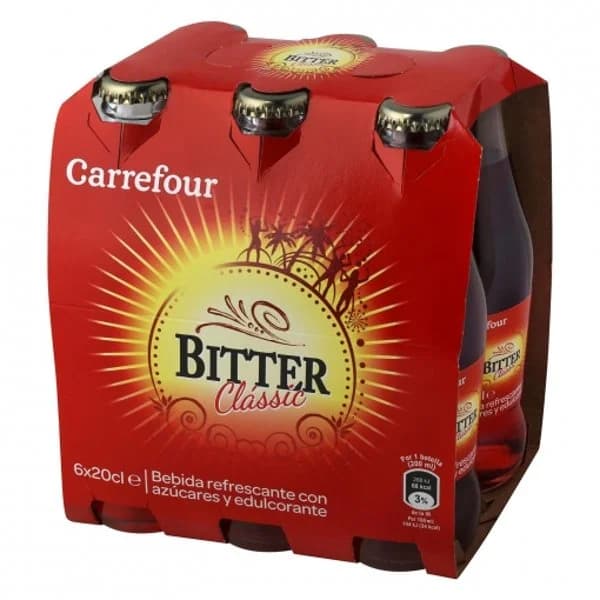 Bitter Carrefour pack de 6 botellas de 20 cl. - 1.2 l - Imagen del producto en Findit