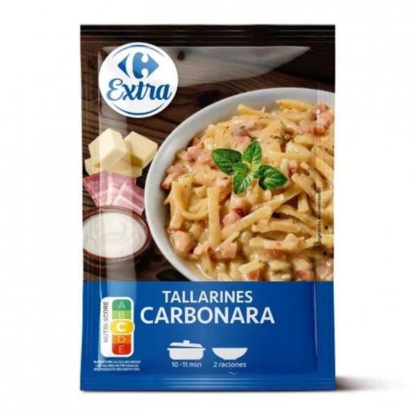 Tallarines carbonara Extra Carrefour 190 g. - 0.19 kg - Imagen del producto en Findit