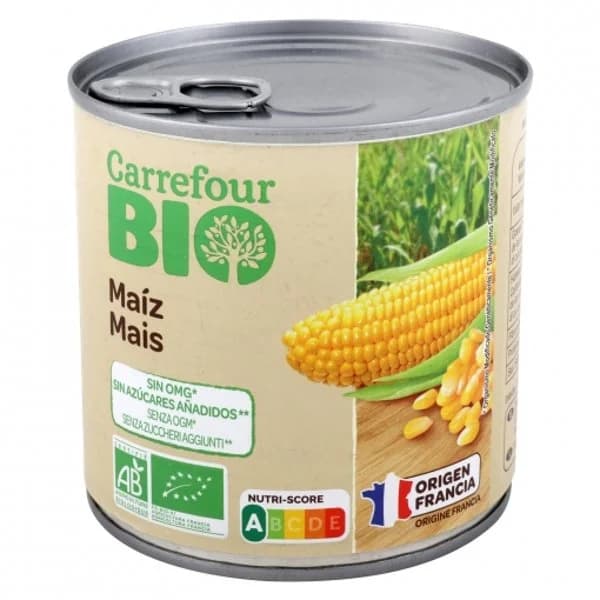 Maíz dulce ecológico Carrefour Bio 285 g. - 0.28 kg - Imagen del producto en Findit