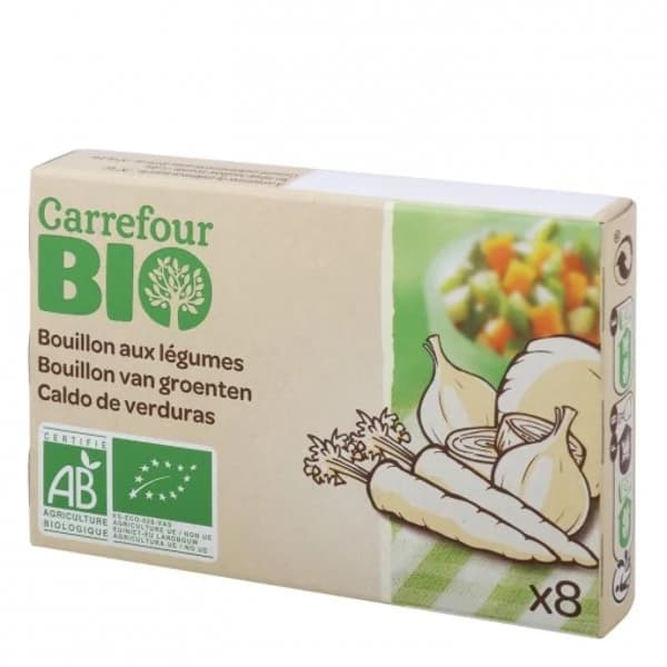 Caldo de verduras en pastillas ecológico Carrefour Bio pack de 8 unidades de 10 g. - 1 ud - Imagen del producto en Findit