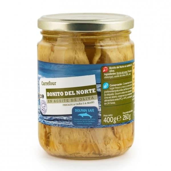 Bonito del norte en aceite de oliva procedente de pesca sostenible Carrefour 260 g. - 0.28 kg - Imagen del producto en Findit