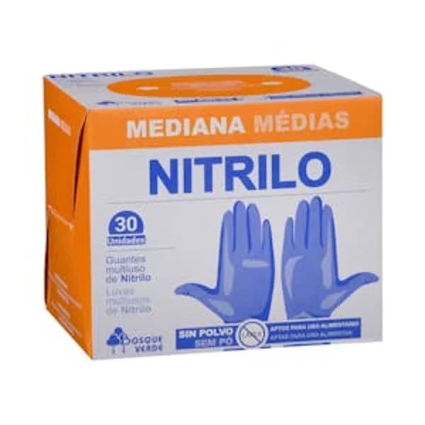 Guantes de nitrilo Bosque Verde talla mediana - 30 ud - Imagen del producto en Findit