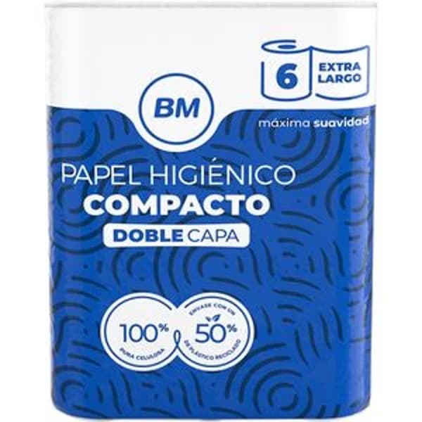 Papel higiénico compacto 2 capas 6 rollos - 1 ud - Imagen del producto en Findit