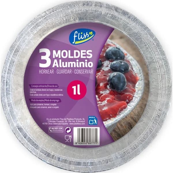 Molde Aluminio Redondo, 1 L - 3.02 ud - Imagen del producto en Findit