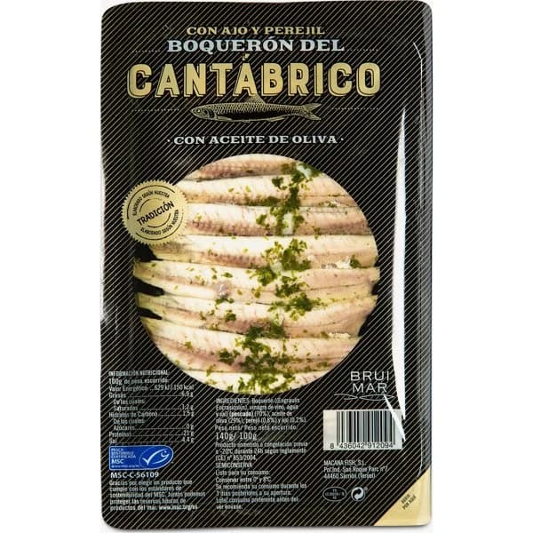 Boqueron Cantabrico Con Aceite de Oliva, Ajo y Per - 0.1 kg - Imagen del producto en Findit