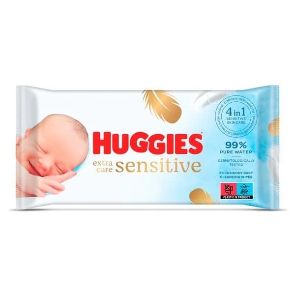 Toallitas para bebés extra care sensitive Huggies bolsa 56 unidades - 1 ud - Imagen del producto en Findit