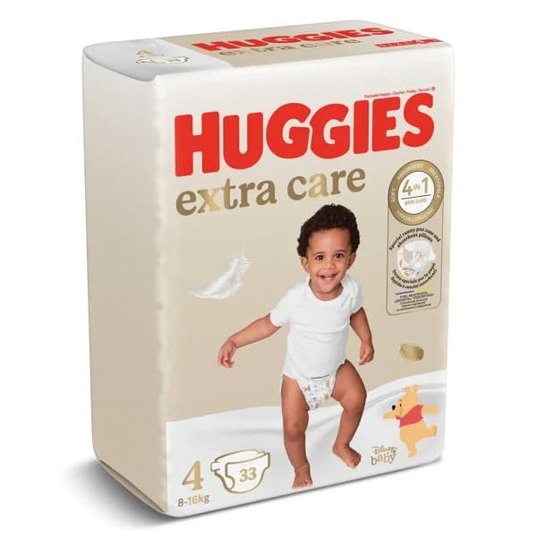 Pañales extra care 8-16 kgs talla 4 Huggies bolsa 33 unidades - 33.31 ud - Imagen del producto en Findit