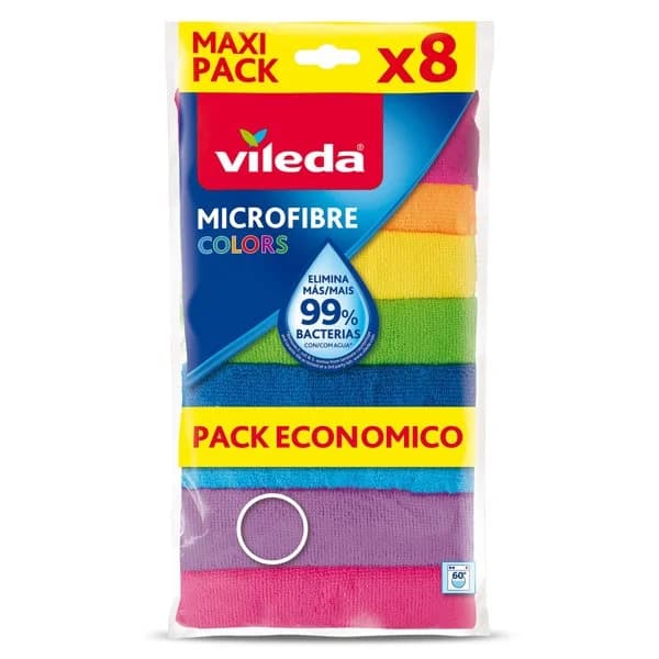 Bayeta microfibra Vileda bolsa 8 unidades - 1 ud - Imagen del producto en Findit