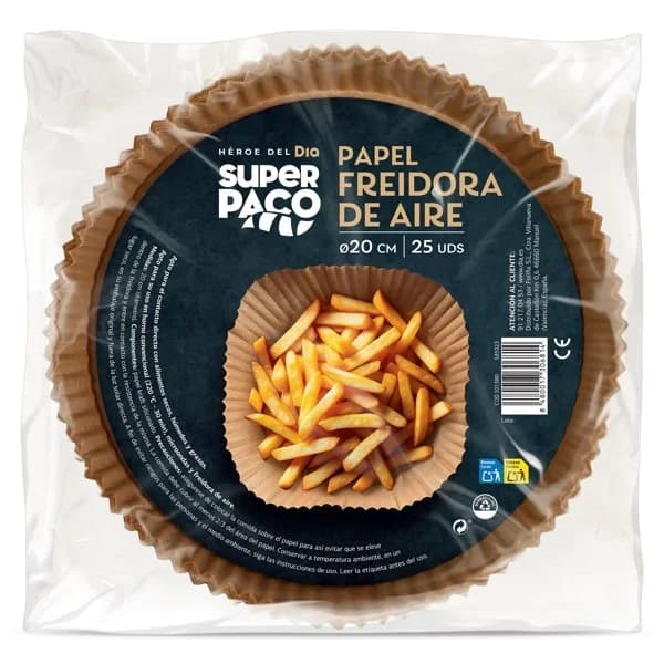 Papel para freidora de aire Super Paco de Dia bolsa 25 unidades - 24.88 ud - Imagen del producto en Findit