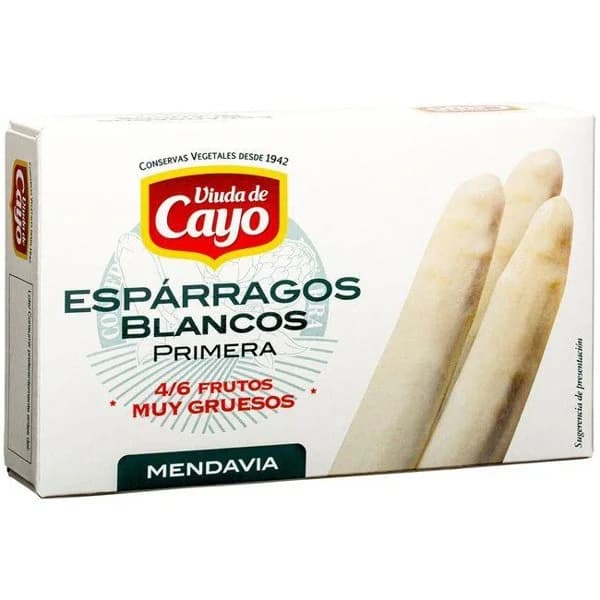 Espárragos 1ª 4/6 piezas VIUDA DE CAYO, lata 220 g - 0.22 kg - Imagen del producto en Findit