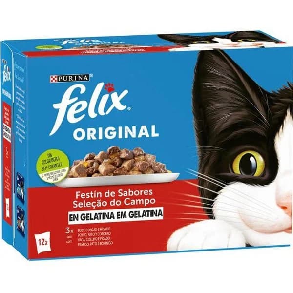 Selección de carnes en gelatina FÉLIX ORIGINAL, pack 12x85 g - 1 ud - Imagen del producto en Findit