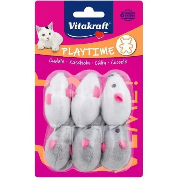Ratones de felpa para gato VITAKRAFT, bolsa 6 uds - 1 ud - Imagen del producto en Findit