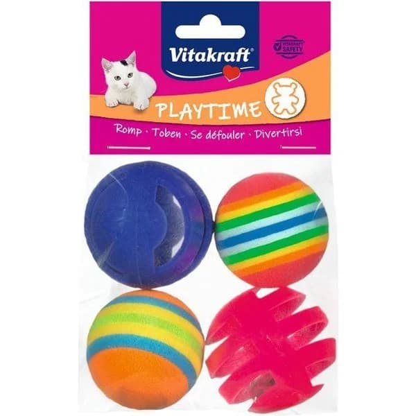 Bolas de plastico-goma para gato VITAKRAFT, pack 4 uds - 1 ud - Imagen del producto en Findit