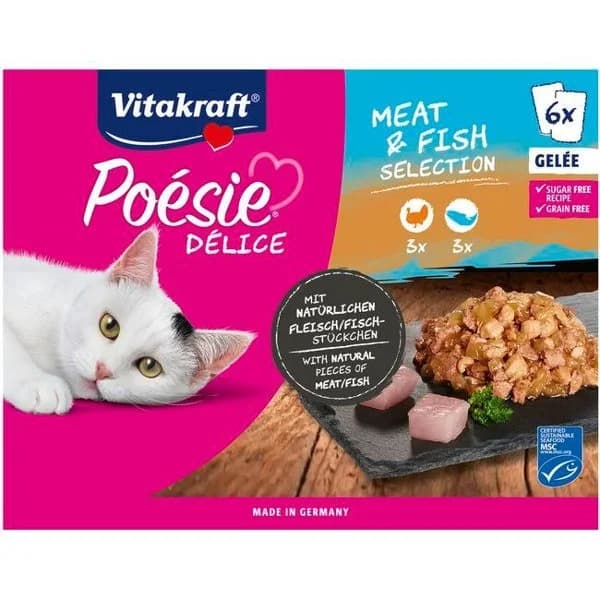 Sobre gelatina gato delice POESIE, bolsa 6x85 g - 1 ud - Imagen del producto en Findit