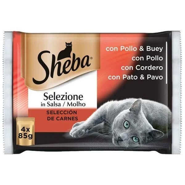 Selecciòn de carne en salsa SHEBA, pack 4x85 g - 1 ud - Imagen del producto en Findit