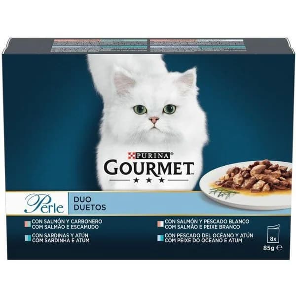 Alimento duo pescados para gato GOURMET PERLÉ, pack 8x85 g - 1 ud - Imagen del producto en Findit