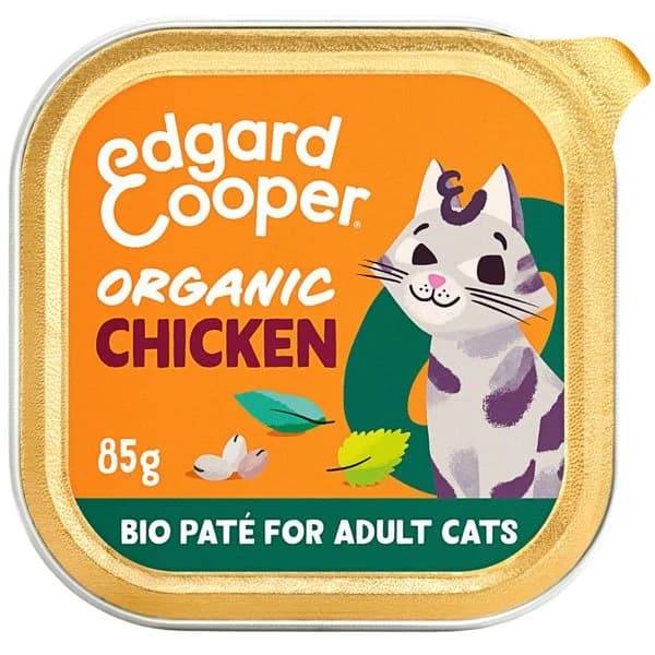 Alimento de pollo bio gato adulto EDGARD&COOPER, tarrina 85 g - 1 ud - Imagen del producto en Findit