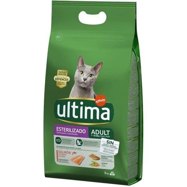 Alimento de salmón gato adulto esterilizado ULTIMA, saco 3 kg - 1 ud - Imagen del producto en Findit