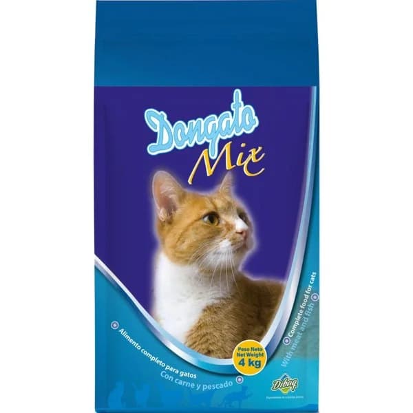 Alimento seco mix carne y pescado para gato DONGATO, saco 4 Kg - 1 ud - Imagen del producto en Findit