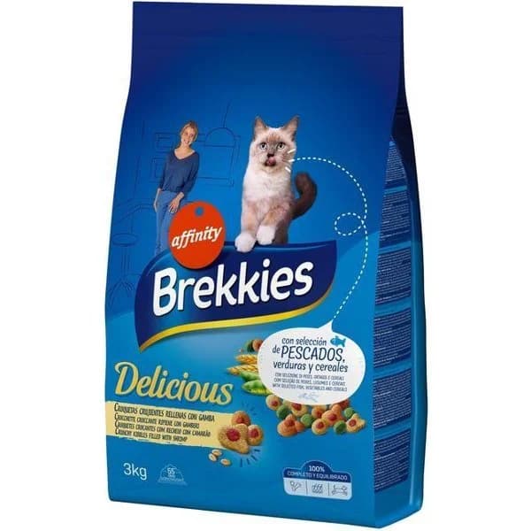 Delicious de pescado-verdura para gato BREKKIES, saco 3 kg - 3 kg - Imagen del producto en Findit