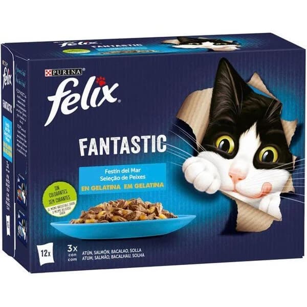 Festín de mar para gato FÉLIX FANTASTIC, pack 12x85 g - 1.02 kg - Imagen del producto en Findit