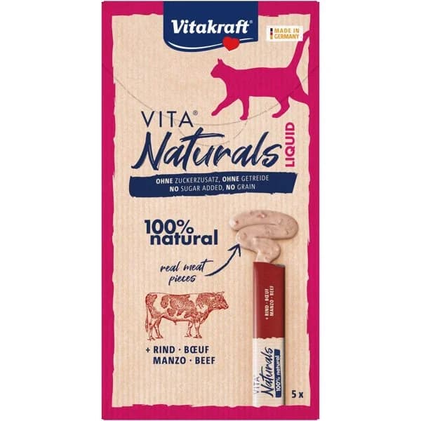 Snack líquido de ternera para gato VITAKRAFT, pack 5x15 g - 0.09 kg - Imagen del producto en Findit