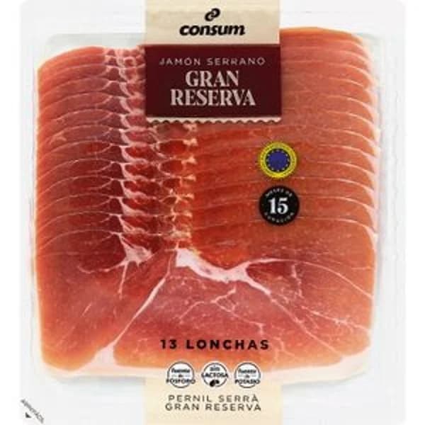 Jamón Gran Reserva Curación 15 Meses - 0.25 kg - Imagen del producto en Findit