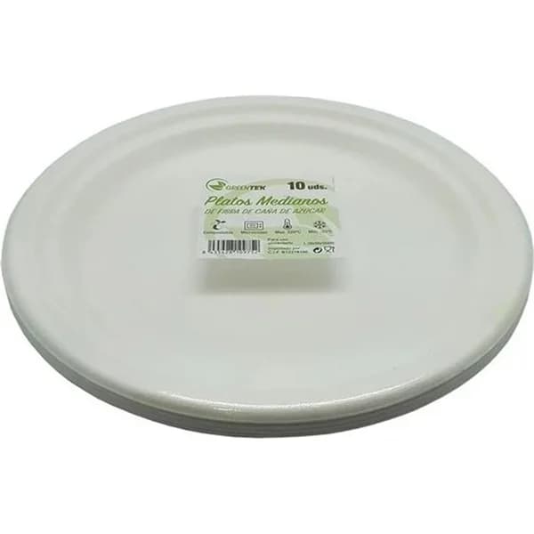 Plato Llano Compostable 22Cm - 10 ud - Imagen del producto en Findit