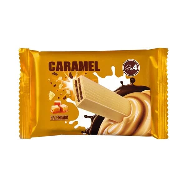 Barritas crujientes Caramel Hacendado recubiertas de chocolate blanco con caramelo - 1 ud - Imagen del producto en Findit