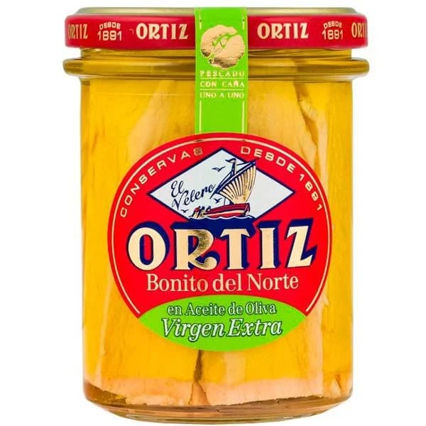 Bonito del norte en aceite de oliva ORTIZ,  frasco 220 g - 1 ud - Imagen del producto en Findit